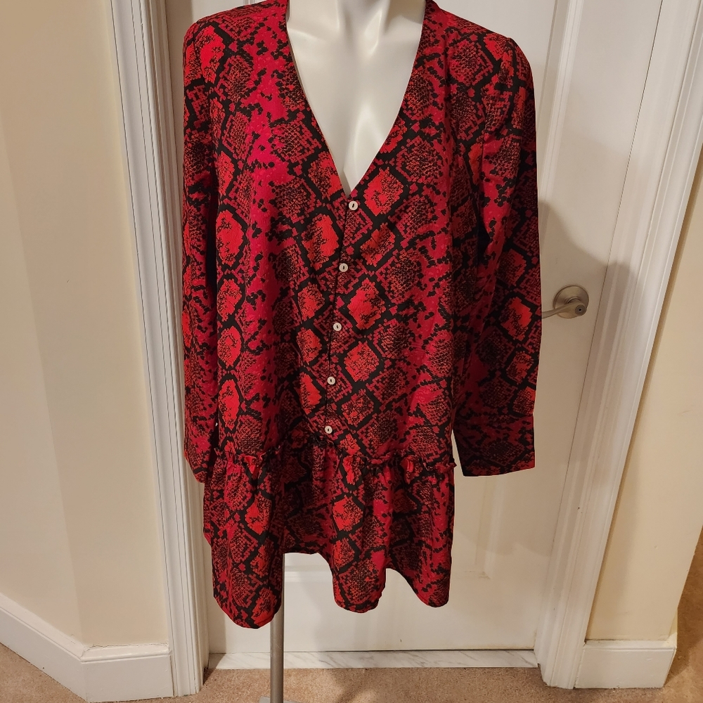 Capsule new with tags tunic  dress size 14 red and black